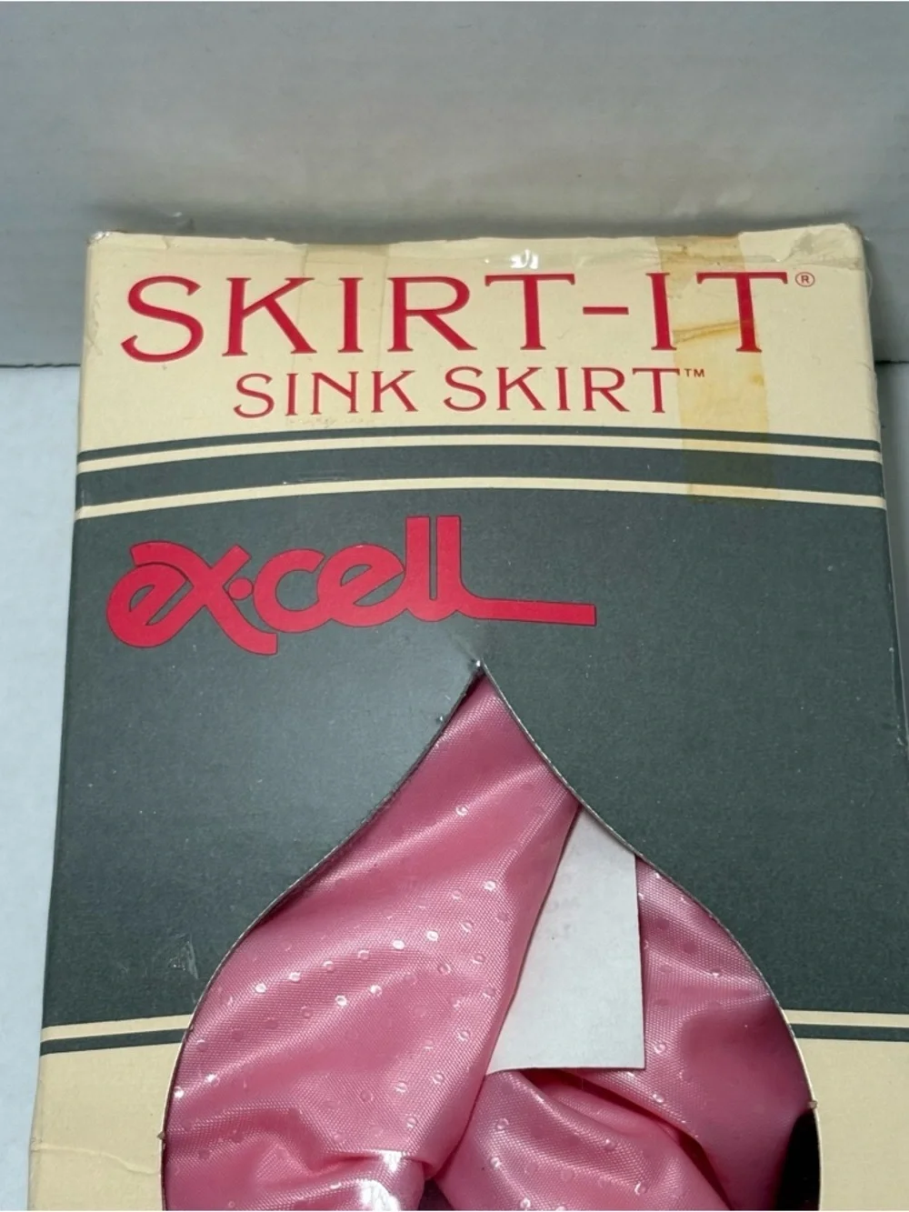 NEW NOS Vintage Excell Skirt-It Dusty Rose Pink Sink Skirt Retro Grannycore